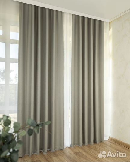 Шторы рогожка Орфей циркон новые на окна пошив