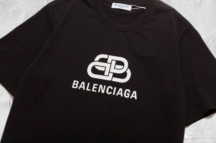 Футболка мужская balenciaga новая с лого 48(M)