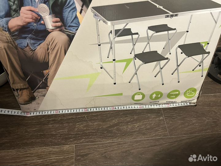 Набор для пикника actiwell складной стол и 4 стула
