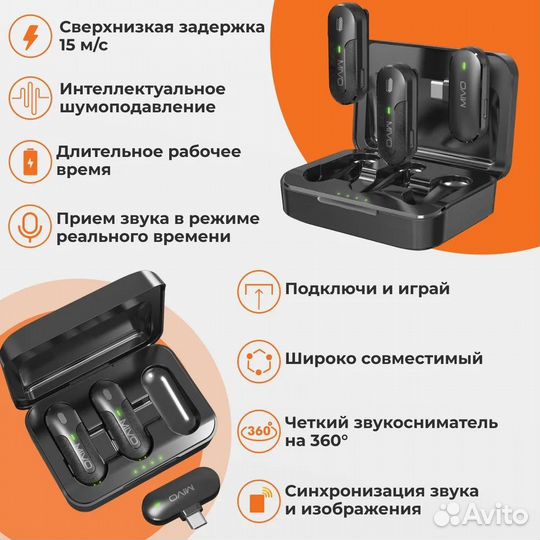 Микрофон беспроводной цифровой mivo MK-621T Type-C