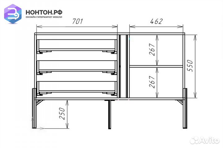 Комод Омри шиншилла Серая / матовый лайт грей софт