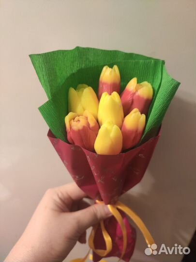 Мыльные букеты из тюльпанов
