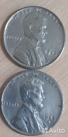 Монеты США Стальной Цент Баффало Никель Индеец