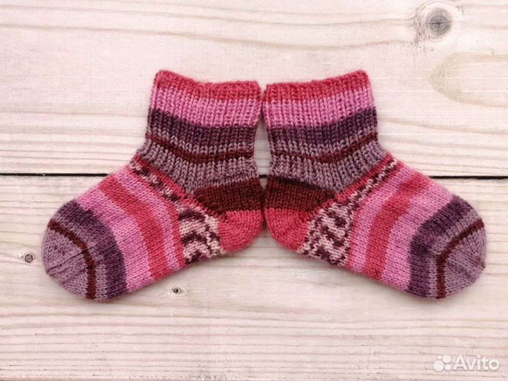 Носки вязанные детские, длина ступни 12см