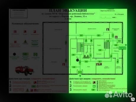 План эвакуации разработка и печать светящийся