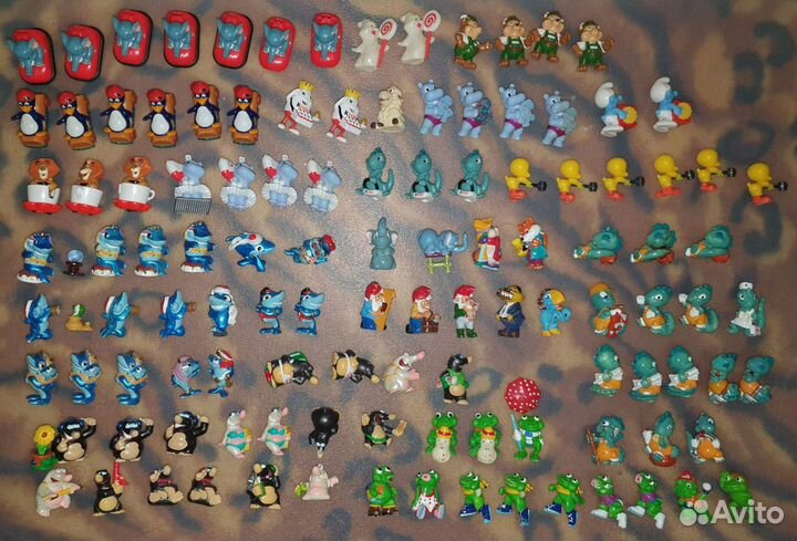 Киндер сюрприз пингвины акулы бегемоты дино и др