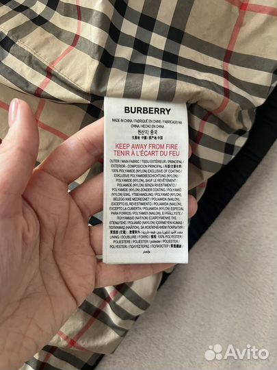 Куртка пуховик burberry оригинал