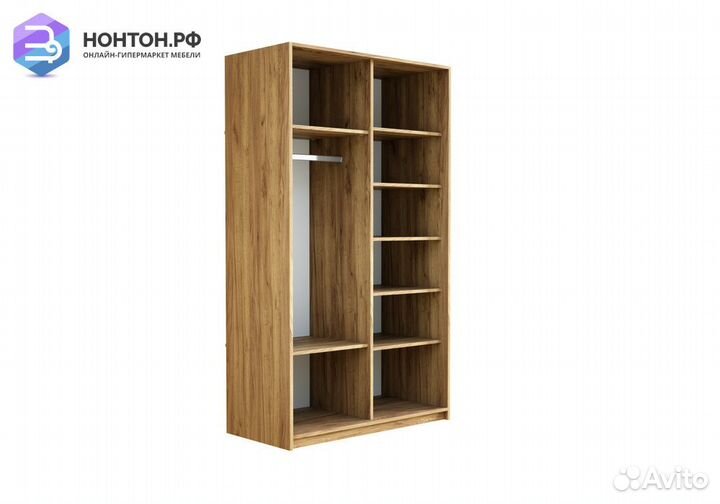 Шкаф-купе 2-х дверный Прайм с зеркалом крафт табач