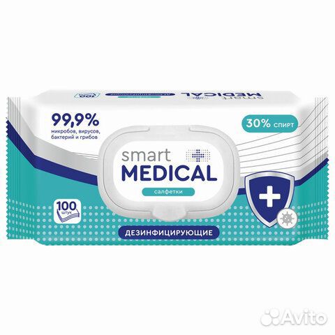 Салфетки спиртовые 100 штук smart medical