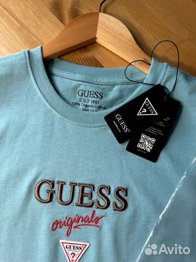 Футболка мужская Guess голубая новая Турция