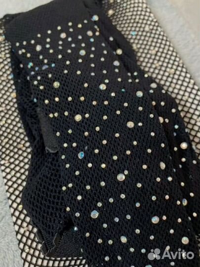 Колготки со стразами сетка