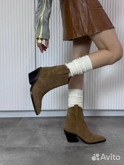 Женские Казаки / Сапоги Из Замши Размеры 36-40