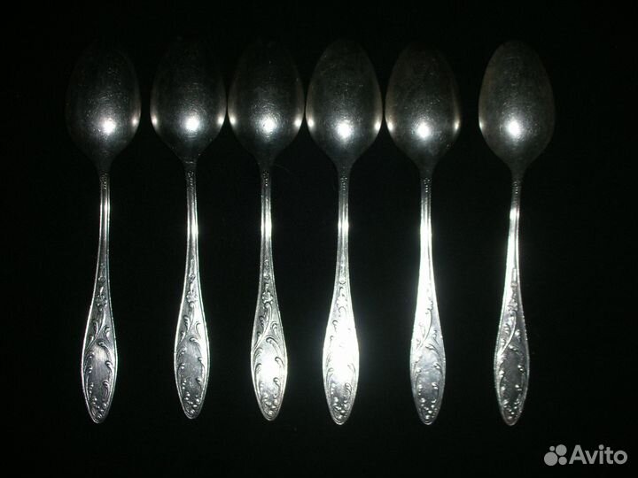 Столовые ложки, 6 штук, мельхиор, СССР