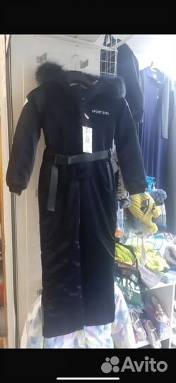 Зимний комбинезон для девочки 134 размер