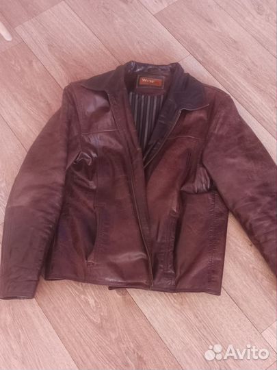 Кожаная куртка мужская 48 50 бу
