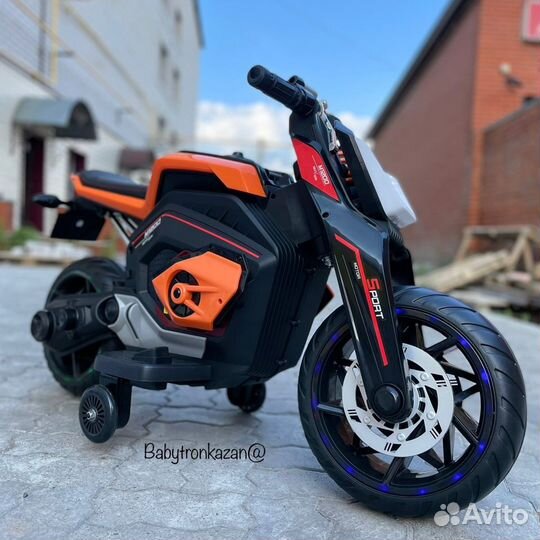Детский электро мотоцикл 111 XX оранжевый 2-7 лет
