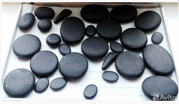 Базальтовые камни с нагревателем чемодан