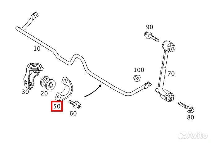 Скоба втулки стабилизатора Mercedes