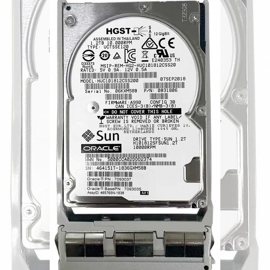 [H101812SFSUN1.2] Жесткий Диск Sun H101812sfsun1.2 1,2tb 10520 Sas
