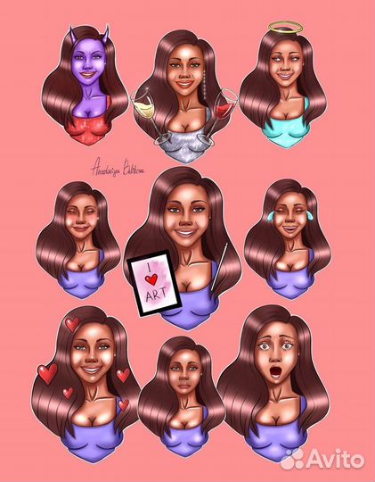 Портрет по фото на заказ Аватар Стикеры