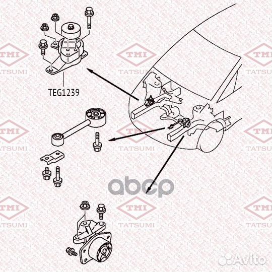 Опора двигателя правая TEG1239 tatsumi