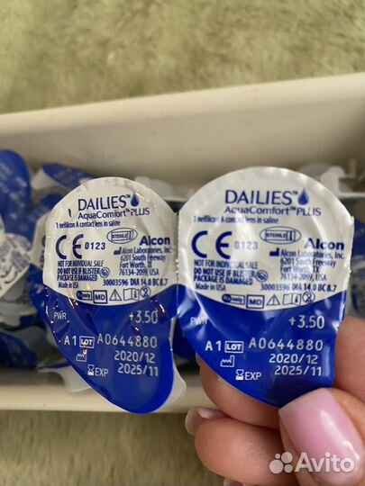 Контактные линзы +3,5, Аlcon 45 шт