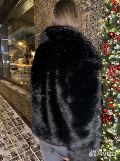 Эко шубка черная новая женская
