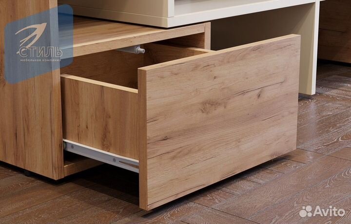9 Тумба под тв Дуб Крафт золотой Бежевый