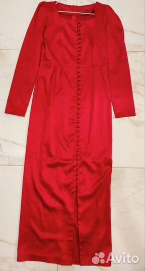 Вечернее длинное красное платье 42-44