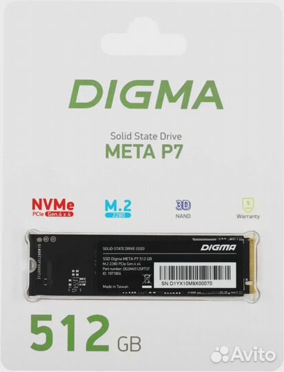 Твердотельный накопитель (SSD) Digma dgsm4512GP73T