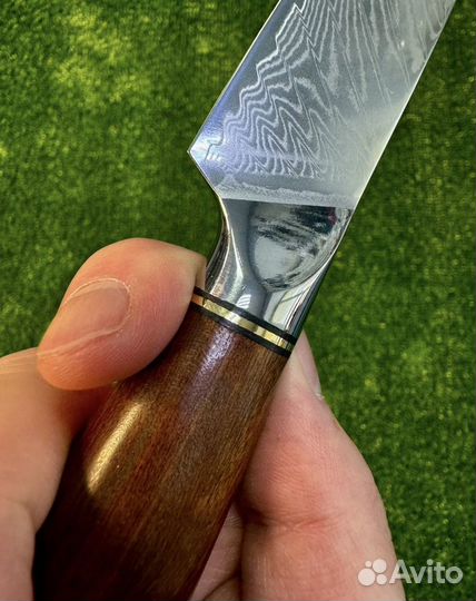 Нож овощной дамасская сталь