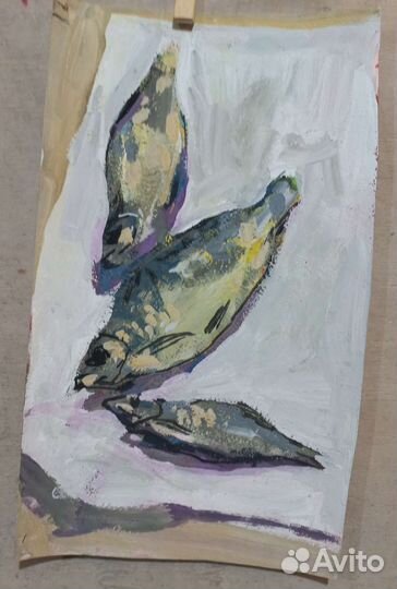 Рыба работа маслом