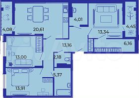 3-к. квартира, 100,3 м², 12/15 эт.