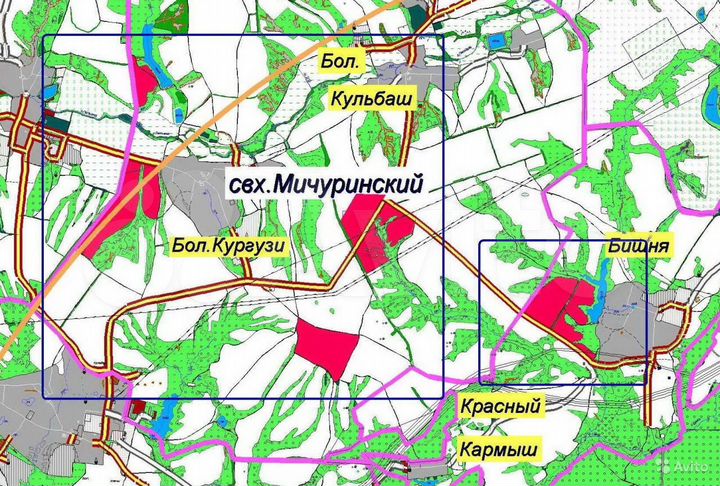 Участок 62 га (СНТ, ДНП)