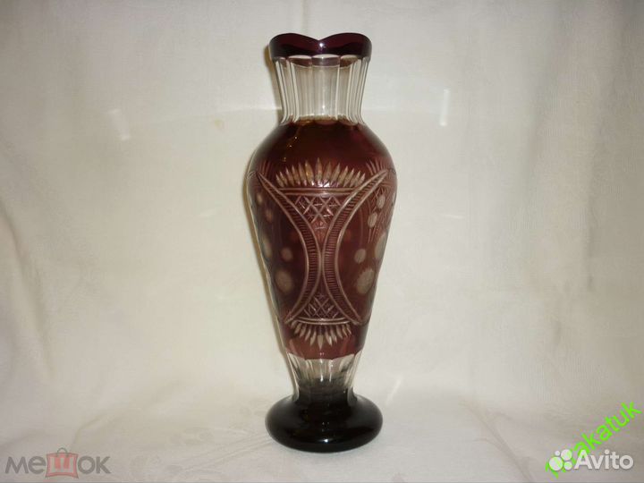 Ваза Цветное марганцевое стекло Дятьковский хз