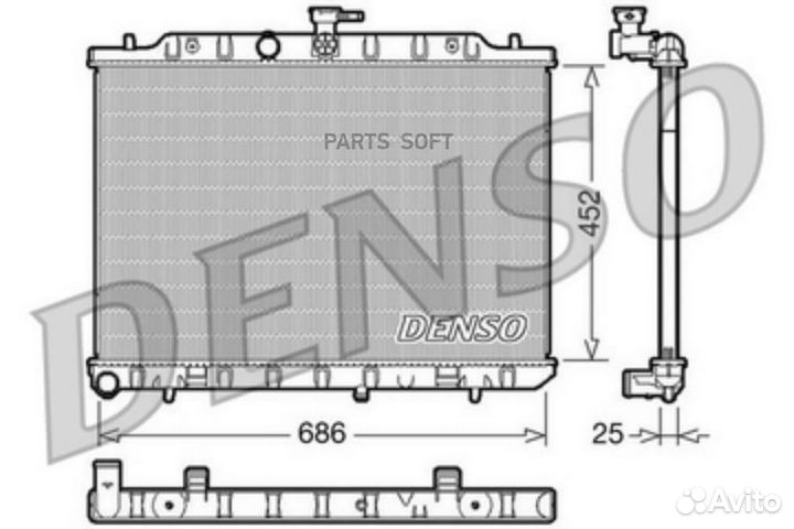 Радиатор 686x452 nissan X-trail 2.0D 07
