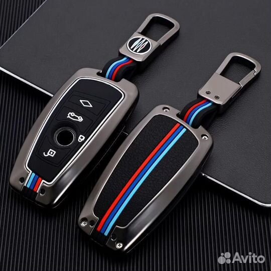 Чехол для ключа автомобиля BMW / бмв F серии 4 кнопки grey