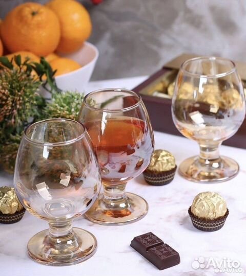 Бокалы под коньяк, шампанское Набор 6 штук Новый