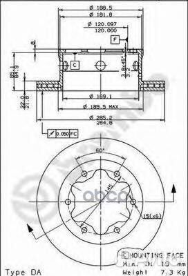 09.8475.10 диск торм. зад. MB Sprinter, VW LT