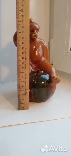 Статуэтка мужик на тыкве обливная керамика СССР