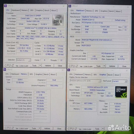 Игровой пк i5 10400f gtx 1070 Jetstream