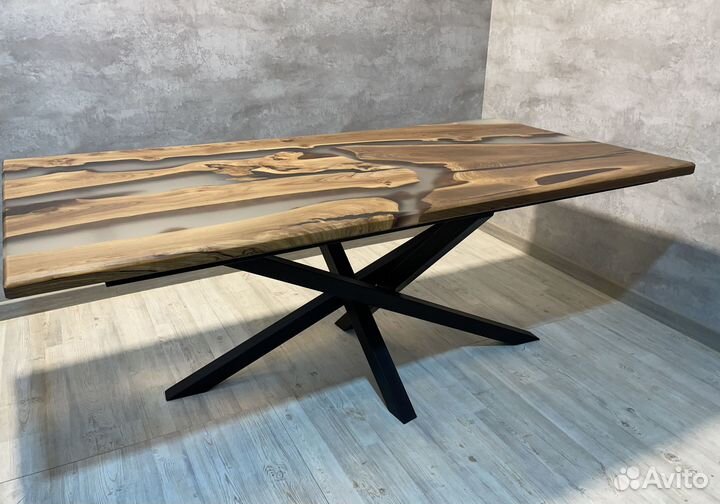 Стол из Эпоксидки и слэба с завода
