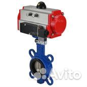 Затвор дисковый поворотный DN.ru GG25-316L-NBR Ду65 Ру16 с пневмоприводом DA-065 двойного действия и