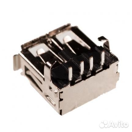 Разъем USB на плату, тип А, черный usba-1J