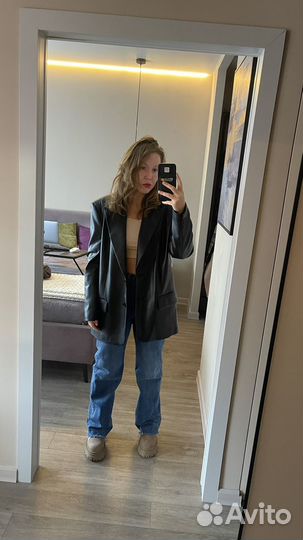 Кожаный пиджак женский zara