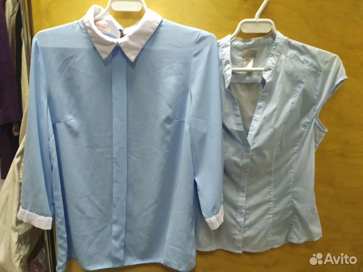 Школьная блуза голубая