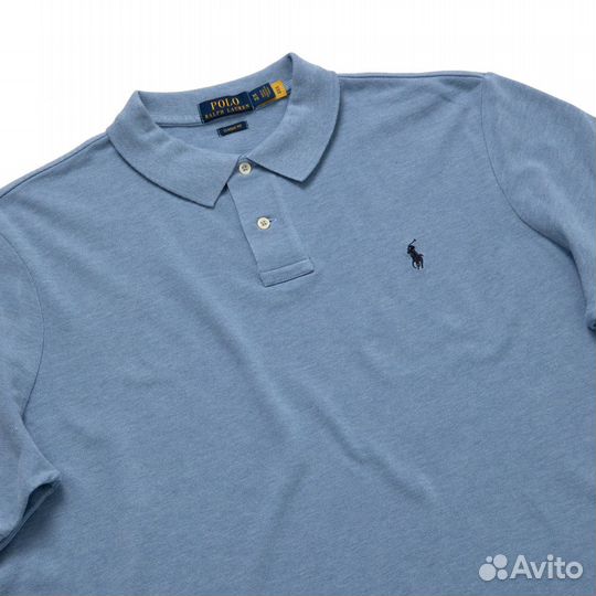 Голубая футболка поло для мужчин Polo Ralph Lauren