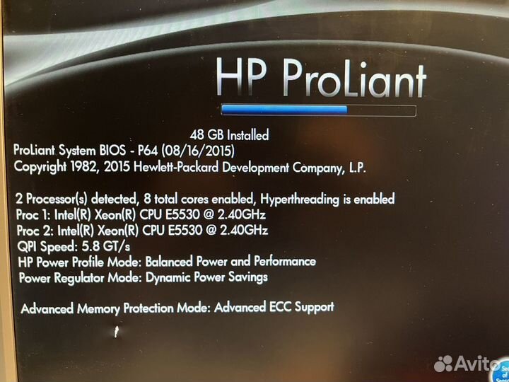 Сервер hp proliant DL360 gen6 E5530x2/48gb/2 бп