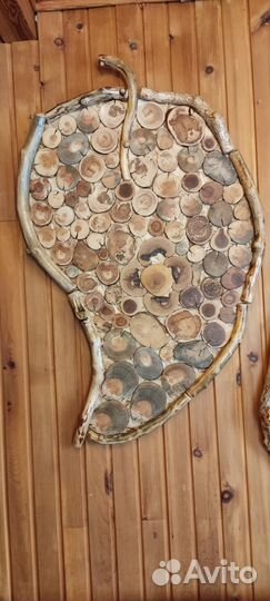 Панно из спилов -декор для дачи и бани