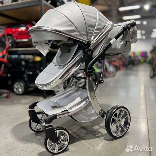 Коляска 2в1 Новинка Эк-Кожа (Grey)